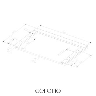 CERANO - Deska pod umyvadlo Navira Pro - dub medový - 70x46x3,6 cm