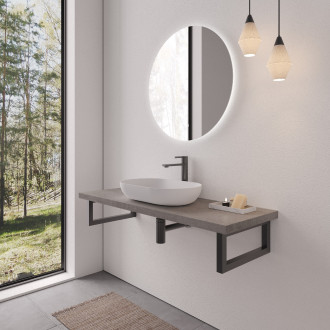 CERANO - Deska pod umyvadlo Navira Pro + 2 konzole pod desku - betonově šedá - 81x46,5x3,6 cm