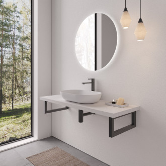 CERANO - Deska pod umyvadlo Navira Pro + 2 konzole pod desku - bílá matná - 61x46,5x3,6 cm