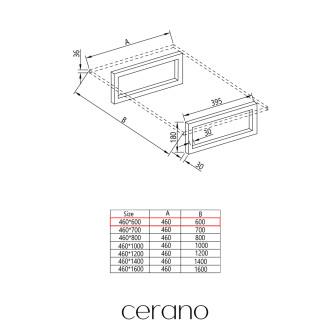 CERANO - Deska pod umyvadlo Navira Pro + 2 konzole pod desku - bílá matná - 61x46,5x3,6 cm