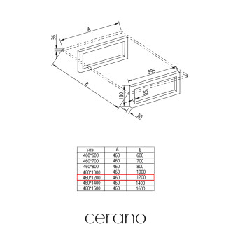 CERANO - Deska pod umyvadlo Navira Pro + 2 konzole pod desku - černá matná - 121x46,5x3,6 cm