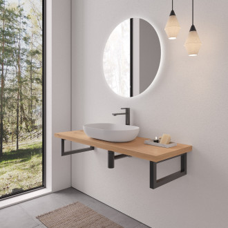 CERANO - Deska pod umyvadlo Navira Pro + 2 konzole pod desku - dub medový - 61x46,5x3,6 cm