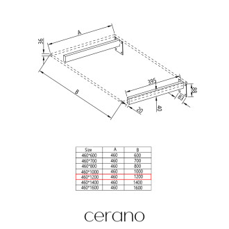 CERANO - Deska pod umyvadlo Navira Pro + 2 skryté konzole - betonově šedá - 120x3,6x46 cm