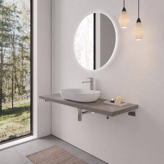 CERANO - Deska pod umyvadlo Navira Pro + 2 skryté konzole - betonově šedá - 70x3,6x46 cm