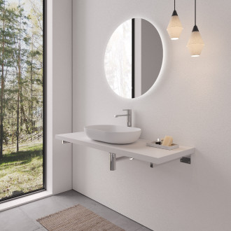CERANO - Deska pod umyvadlo Navira Pro + 2 skryté konzole - bílá matná - 120x3,6x46 cm