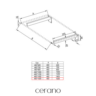 CERANO - Deska pod umyvadlo Navira Pro + 3 skryté konzole - bílá matná - 160x3,6x46 cm