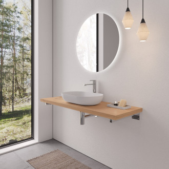 CERANO - Deska pod umyvadlo Navira Pro + 2 skryté konzole - dub medový - 81x46,5x3,6 cm