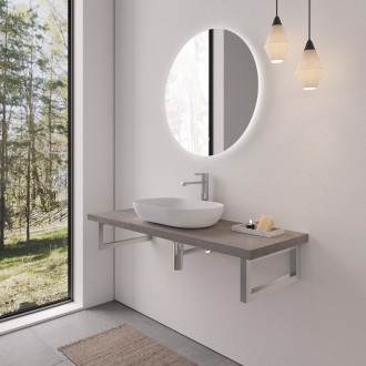 CERANO - Deska pod umyvadlo Navira Pro + podpěrná konzole - betonově šedá - 161x46,5x3,6 cm