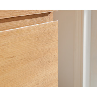 CERANO - Deska pod umyvadlo Navira Slim - 121x46,5x1,8 cm - skříňka Carole 59 cm - dub medový - konzole černá