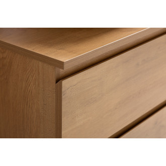 CERANO - Deska pod umyvadlo Navira Slim - 161x46,5x1,8 cm - skříňka Carole 79 cm - dub medový - konzole černá