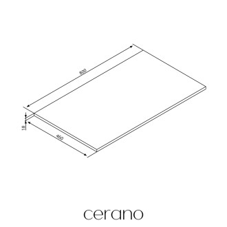 CERANO - Deska pod umyvadlo Navira Slim - černá matná - 80x46x1,8 cm