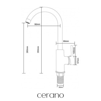 CERANO - Dřezová stojánková baterie Daniela - černá matná