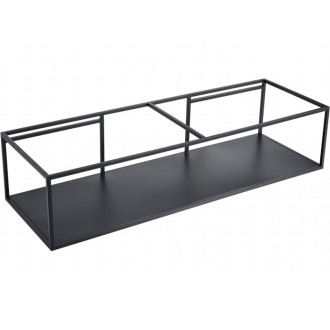 CERANO - Dvojumyvadlo z litého mramoru Dualia s podpěrnou konzolí - nástěnné - černá matná - 133x46x45 cm