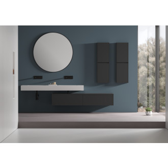 CERANO - Dvojumyvadlo z litého mramoru Geminia - nástěnné - bílá matná - 133x45 cm