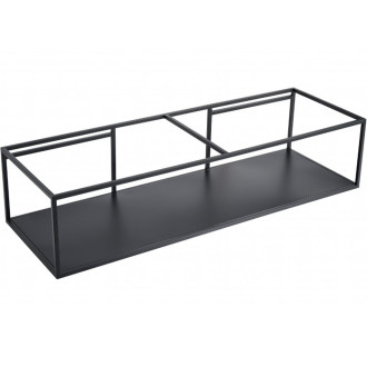 CERANO - Dvojumyvadlo z litého mramoru Geminia s podpěrnou konzolí - nástěnné - bílá matná/černá matná - 133x46x45 cm