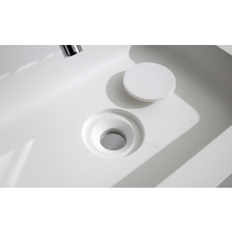 CERANO - Dvojumyvadlo z litého mramoru Geminia s podpěrnou konzolí - nástěnné - bílá matná/černá matná - 133x46x45 cm