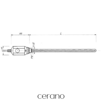CERANO - Elektrická topná tyč s termostatem 600W - černá matná
