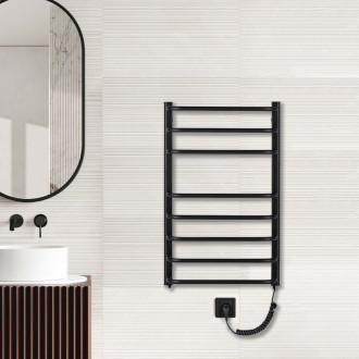 CERANO - Elektrický sušák ručníků Alessandro - 161 W - černá matná - 860x550 mm