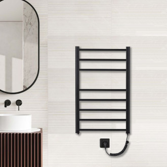 CERANO - Elektrický sušák ručníků Domenico - 128 W - černá matná - 860x550 mm