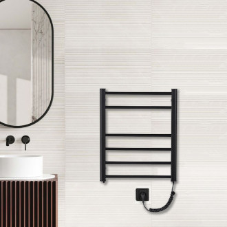 CERANO - Elektrický sušák ručníků Domenico - 97 W - černá matná - 660x550 mm