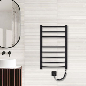 CERANO - Elektrický sušák ručníků Luca - 128 W - černá matná - 860x550 mm