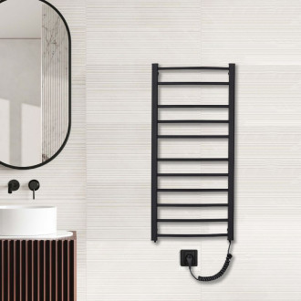 CERANO - Elektrický sušák ručníků Luca - 187 W - černá matná - 1160x550 mm