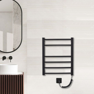 CERANO - Elektrický sušák ručníků Luca - 97 W - černá matná - 660x550 mm