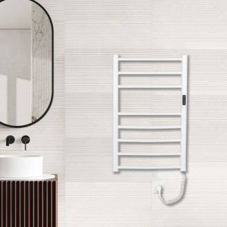 CERANO - Elektrický sušák ručníků Luca, s displejem - 128 W - bílá lesklá - 860x550 mm