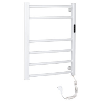 CERANO - Elektrický sušák ručníků Luca, s displejem - 97 W - bílá lesklá - 660x550 mm