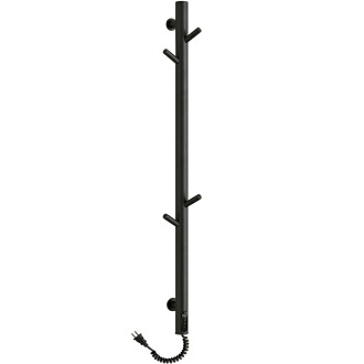 CERANO - Elektrický sušák ručníků Ramus, s displejem - 160W - černá strukturovaná matná - 1400x30 mm