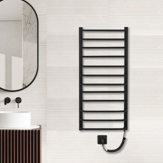 CERANO Elektrický sušák ručníků Ricardo černá matná 1160x550 mm LIV-B-ED-12-55-X