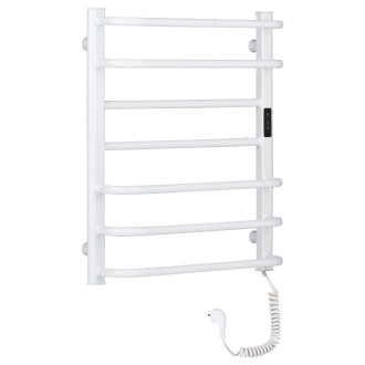 CERANO - Elektrický sušák ručníků Ricardo, s displejem - 126 W - bílá lesklá - 660x550 mm