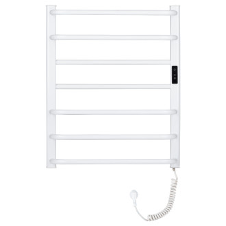 CERANO - Elektrický sušák ručníků Ricardo, s displejem - 126 W - bílá lesklá - 660x550 mm