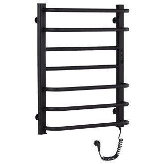 CERANO - Elektrický sušák ručníků Ricardo, s displejem - 126 W - černá matná - 660x550 mm