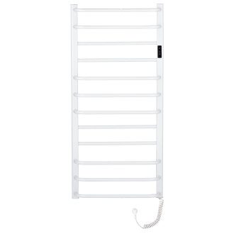 CERANO - Elektrický sušák ručníků Ricardo, s displejem - 229 W - bílá lesklá - 1160x550 mm