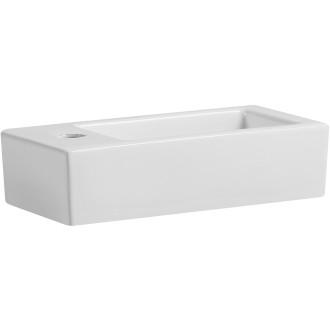 CERANO - Keramické umývátko Roberto, závěsné levé - bílá lesklá - 37,7x18,5 cm