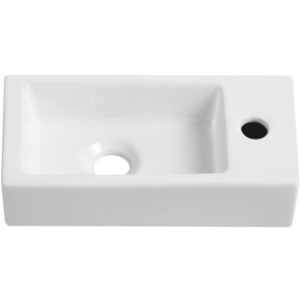 CERANO - Keramické umývátko Roberto, závěsné pravé - bílá lesklá - 37,7x18,5 cm