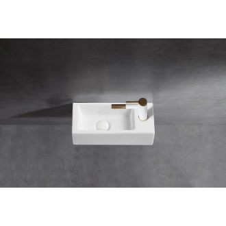 CERANO - Keramické umývátko Roberto, závěsné pravé - bílá lesklá - 37,7x18,5 cm