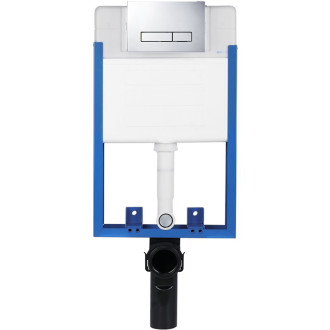 CERANO - Kompletní podomítkový WC set Lite/Dure - bílá lesklá - WC tlačítko Slim, chrom - k zazdění - 51x35 cm