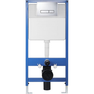 CERANO - Kompletní podomítkový WC set Lite/Dure - bílá lesklá - WC tlačítko Slim, chrom - předstěnová instalace/sádrokarton - 51x35 cm