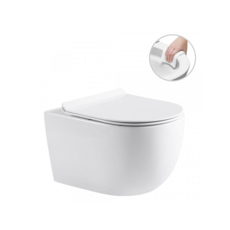 CERANO - Kompletní podomítkový WC set Lite/Felci - bílá lesklá - WC tlačítko Classic, bílé - předstěnová instalace/sádrokarton - 52,5x36 cm