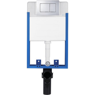 CERANO - Kompletní podomítkový WC set Lite/Felci - bílá lesklá - WC tlačítko Classic, chrom - k zazdění - 52,5x36 cm