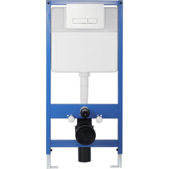 CERANO - Kompletní podomítkový WC set Lite/Felci - bílá lesklá - WC tlačítko Slim, bílé - předstěnová instalace/sádrokarton - 52,5x36 cm