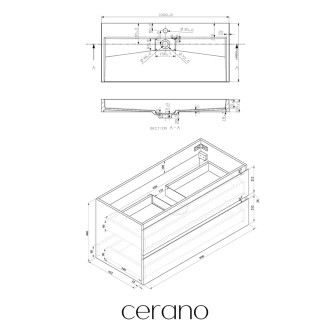 CERANO - Koupelnová skříňka Carole - bílá matná + umyvadlo z lit. mramoru Vita - otvor - bílá lesklá - 100x58x46 cm
