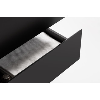 CERANO - Koupelnová skříňka Carole - černá matná + umyvadlo z lit. mramoru Vita - bílá matná - 100x58x46 cm