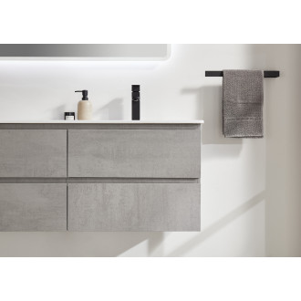 CERANO - Koupelnová skříňka Carole + keramické dvojumyvadlo Todo - betonově šedá - 121x49,5x46,5 cm