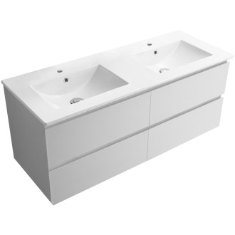 CERANO - Koupelnová skříňka Carole + keramické dvojumyvadlo Todo - bílá matná - 121x49,5x46,5 cm