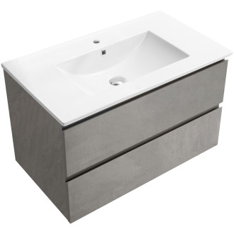 CERANO - Koupelnová skříňka Carole + keramické umyvadlo Todo - betonově šedá - 101x49,5x46,5 cm