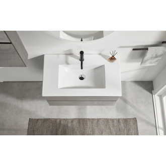 CERANO - Koupelnová skříňka Carole + keramické umyvadlo Todo - betonově šedá - 101x49,5x46,5 cm