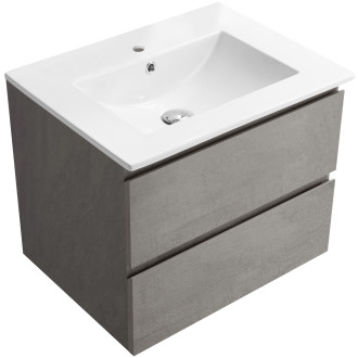 CERANO - Koupelnová skříňka Carole + keramické umyvadlo Todo - betonově šedá - 71x49,5x46,5 cm